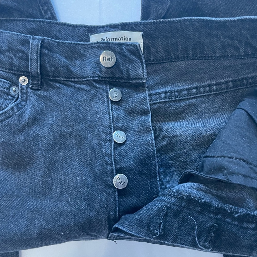 Reformation Straight Leg Black Jeans